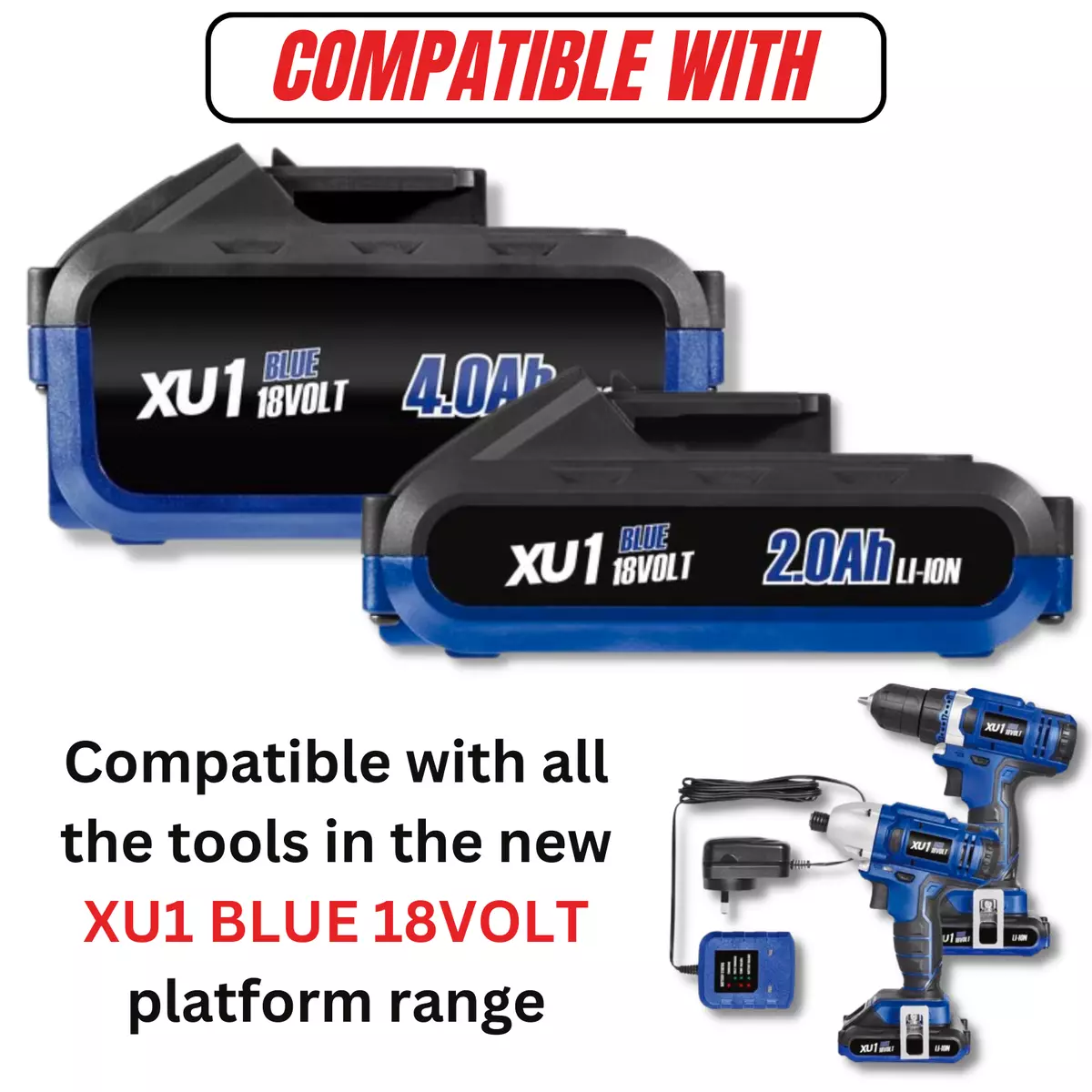 Xu1 blue 18volt cordless drill driver kit new arrivals