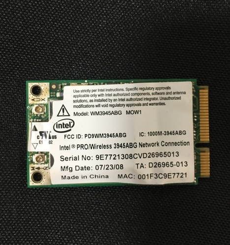 Dell Intel WM3945ABG MOW1 D620 D630 D820 D830 wireless wifi card CN ...