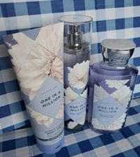 3 PCS SET BATH & BODY WORKS ONE IN A MILLION FINE FRAGRANCE MIST & CREAM & GEL