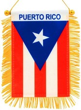 PUERTO RICO CAR FLAG MINI BANNER PACK OF 2 4x6 Aprox . PR Hanging Flag