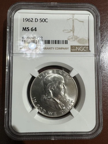 1962 D Franklin Half Dollar MS64 NGC 50c
