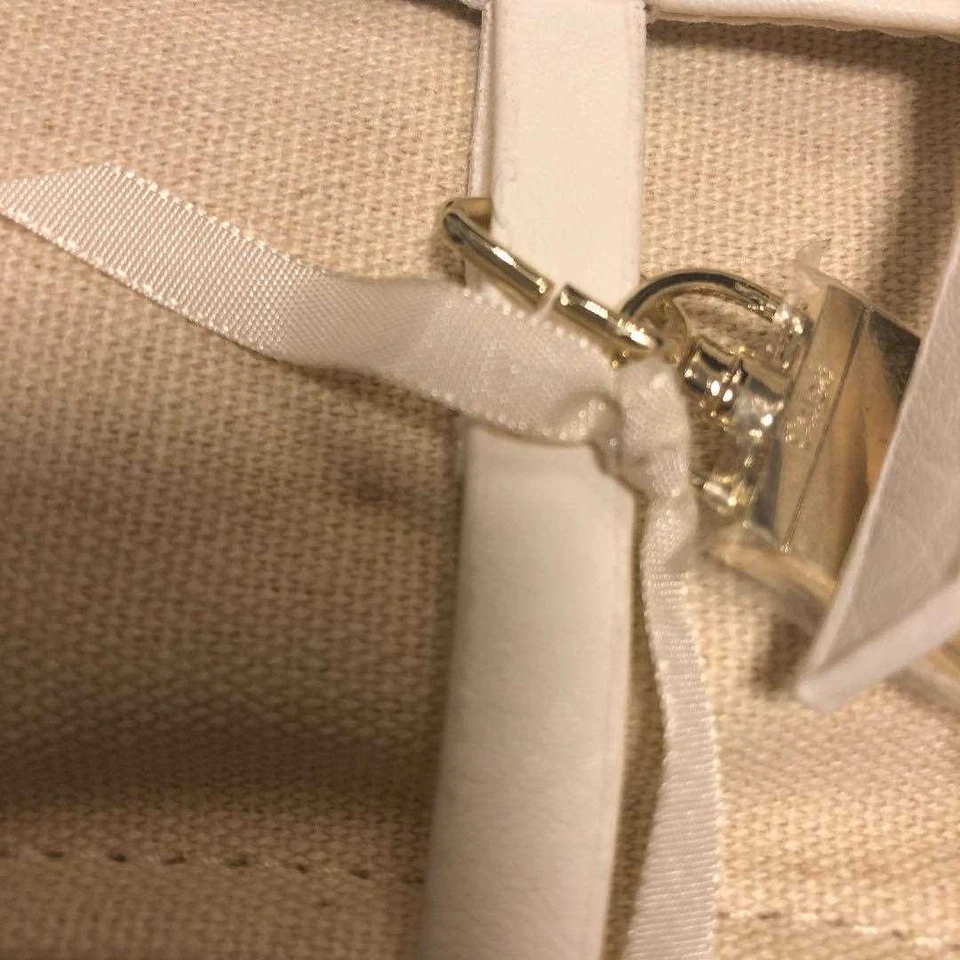 Bolso Chloe Logo Lona Cuero Beige Blanco Mujer USADO DE JAPÓN Foto 3 de 4