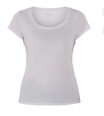 NO BOUNDARIES Womens T-Shirt Size Large 12-14 Scoop Neck White Lightweight New
