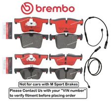 Front & Rear Brake Pad Set OE Brembo Ceramic +Sensor for BMW 328i / xDrive / GT