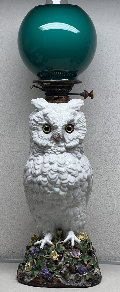 ANTIQUE VICTORIAN OWL ART NOUVEAU GERMAN DRESDEN PORCELAIN