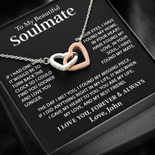 Custom To My Soulmate Necklace Gift For Girlfriend Wife Birthday Gifts Christmas