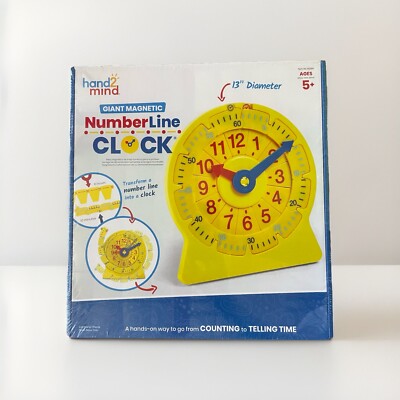 Hand2mind Giant Magnetic Numberline Clock Classroom Practice Clock