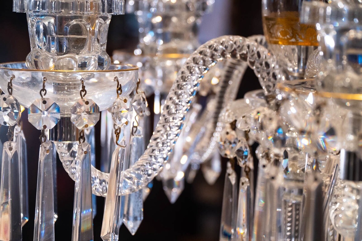 Fabulous ST LOUIS Saint Louis Thistle Gold Crystal Five Arm Fabulous ST LOUIS Saint Louis Thistle Gold Crystal Five Arm