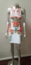 FLORAL BODYCON RACERBACK VIBRANT FITTED SHORT PARTY DRESS sz S