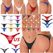 Womens Wetlook G-string Thongs Hot Pant Low Waist Brief Underwear Lingerie