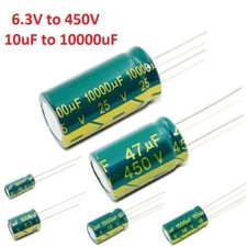 Radial Electrolytic Capacitor High Frequency LOW ESR Various Value and Voltage
