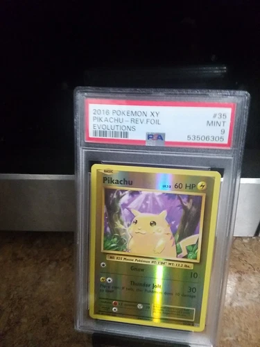 2016 Pokemon Xy Pikachu Rev Foil Evolutions Psa 9