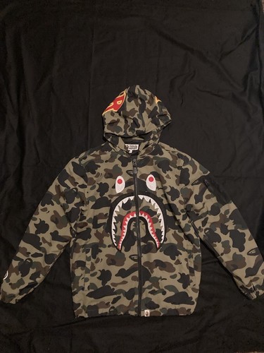BAPE 1st Camo Green WGM Shark Hooded Jacket BRAND NEW CONDITION RARE