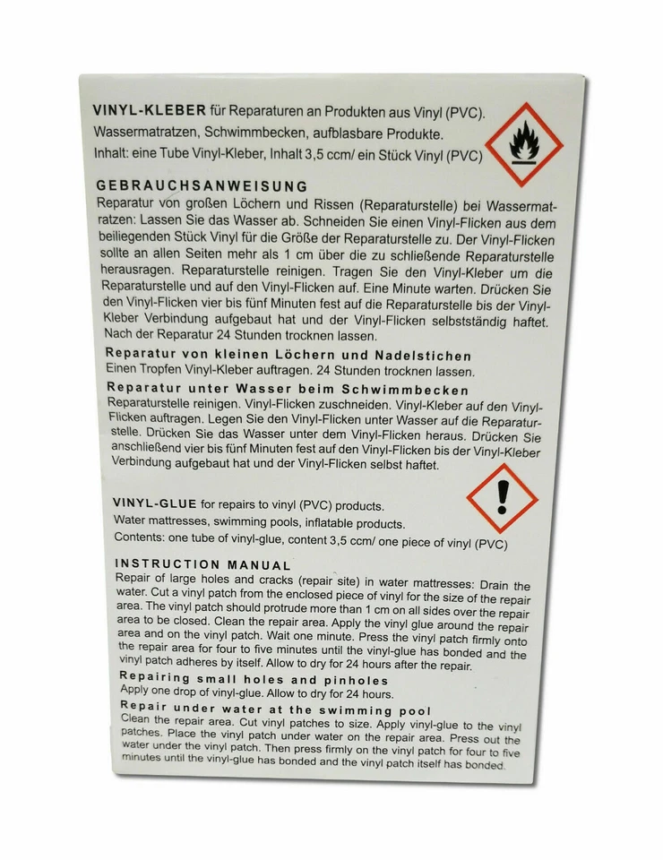 3x Reparatur-Set Kleber und Flicken für Wasserbett Pool Vinyl Flickset ABBCO - Bild 2 von 2