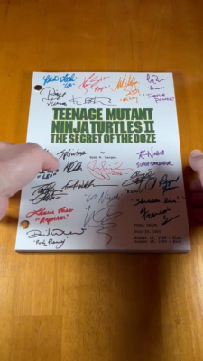 Teenage Mutant Ninja Turtles II Script Signed- Autograph Reprints