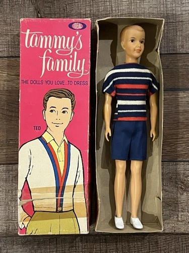 Vintage Ideal 1963 Ted Tammy Brother Friend Family Original Box+ Clothes