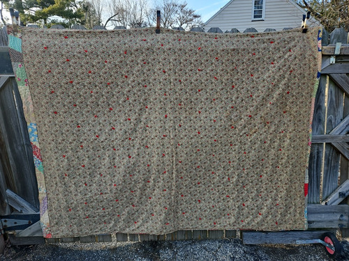 Hermoso Edredón Loco Abuela Núcleo Floral Mecanizado 90 X 66 Usado Envejecido De Colección - Imagen 16 de 24