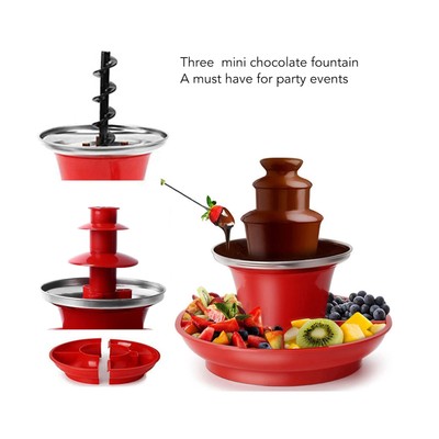 3 Tier Electric Chocolate Fondue Fountain Machine For Parties Dip Strawberri HOT