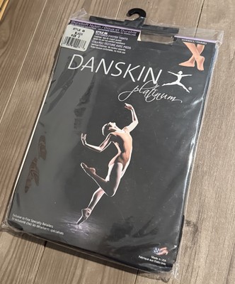 Danskin DuraSoft Platinum Textured Footed Dance Tights Style 69 Black Size D