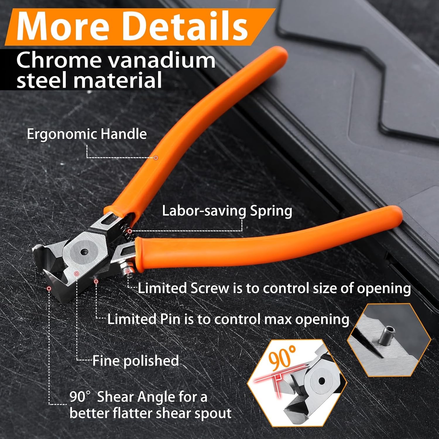 SPEEDWOX Diagonal Cutting Pliers 90 Angled Flush Cutters For Medium, Orange 