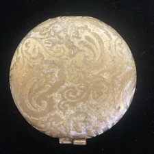 Vintage Revlon Love Pat Misty Rose Brass Round Mirrored Refillable Compact