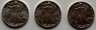 1989 American Silver Eagle $1 Bullion Coin Qty=3