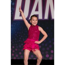 Weissman girls dance competition costume 7/8 fringe flapper jazz ice skate