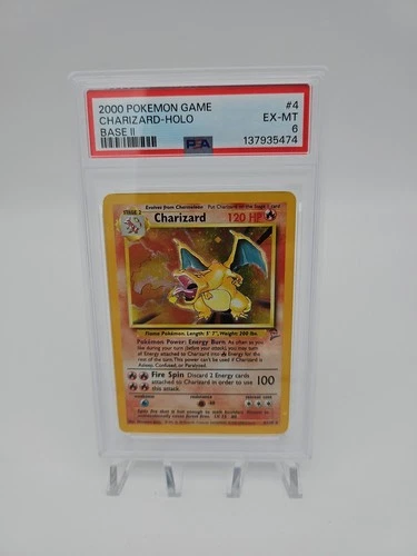 2000 POKEMON BASE SET 2 #4 CHARIZARD-HOLO PSA 6