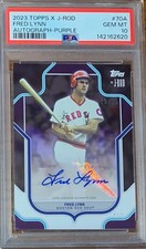 2023 Topps X JRod #70A Fred Lynn Autograph Purple Red Sox 15/75 PSA 10 Pop 2