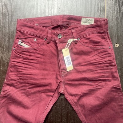 Diesel DARRON Herren Jeans Regular Slim Tapered W30 L32 Maroon 008QU Neu Denim