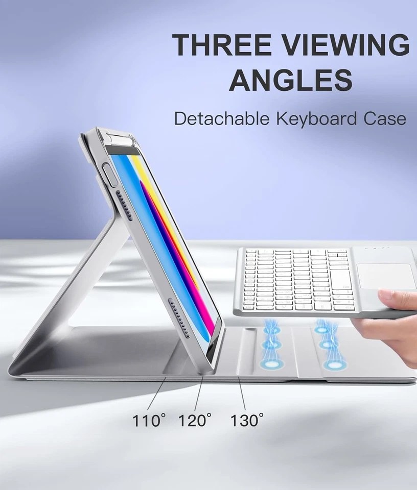 Funda para iPad 11.ª y 10.ª generación con teclado y portalápices,teclado extraí - Imagem 4 de 4