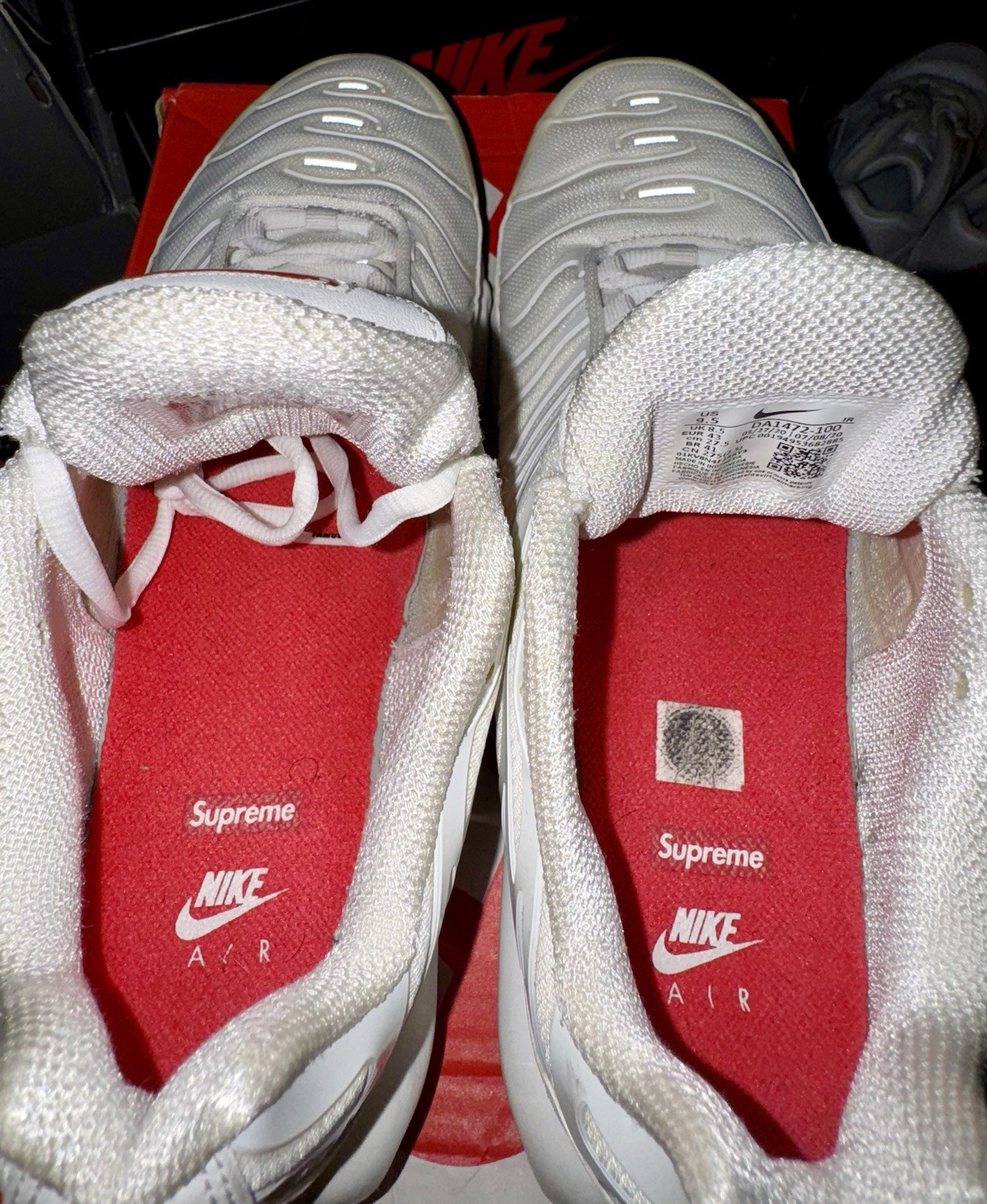 SAOLA Nike Supreme x Air Max Plus TN bianche uomo 9 5