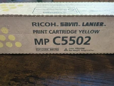 NEW GENUINE RICOH SAVIN LANIER MP C5502 PRINT CARTRIDGE YELLOW 841752 OEM