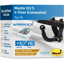 ANHÄNGERKUPPLUNG starr für Mazda 323 S 98-01 +7pol E-Satz ABE