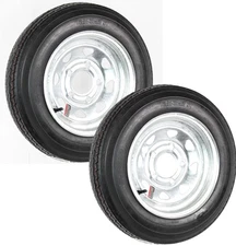 2-Pk Trailer Tire On Rim 4.80-12 480-12 4.80X12 12 LRB 5 Lug Galvanized Wheel