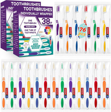 Disposable Toothbrush with Toothpaste 76 PCS, Travel Toothbrush and Toothpaste B