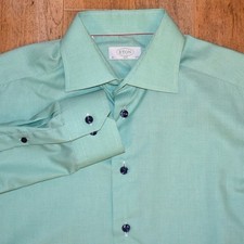 Eton Slim Fit Dress Shirt Mens 15.75 40 Mint Green Spread
