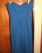 Pretty Maids Blue Strapless Long Formal Gown Cocktail Dress Prom Size 14 #22440