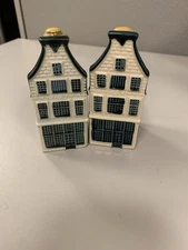 Set of 2 KLM Delft Blue Miniature Houses #11 – BOLS Dutch Houses – Empty