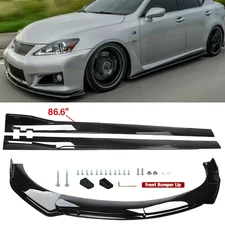 Front Bumper Lip Spoiler Splitter Body Kit+ Side Skirt For Lexus IS250 IS350