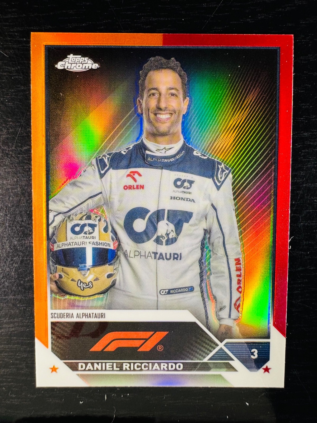 2023 Daniel Ricciardo Orange / Red Refractor Topps Chrome #69 F1 Formula 1