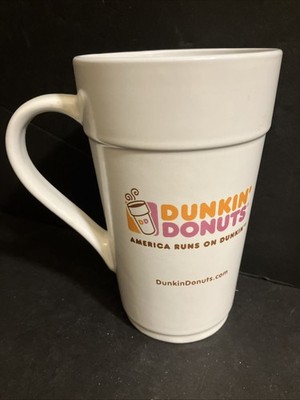 Dunkin' Donuts Mug 16 Oz Tall Ceramic Coffee Cup America Runs On Dunkin  Classic