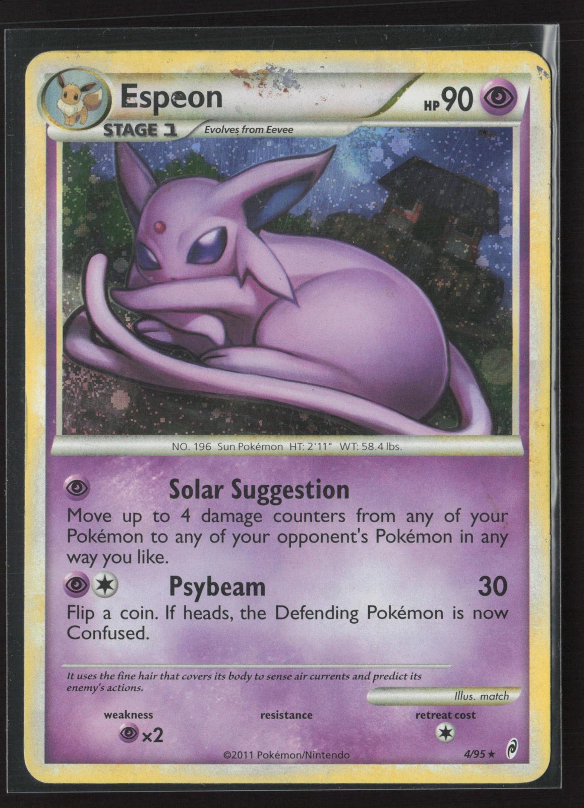 Espeon 4/95 Holo Rare Call of Legends Pokemon Holo Damaged
