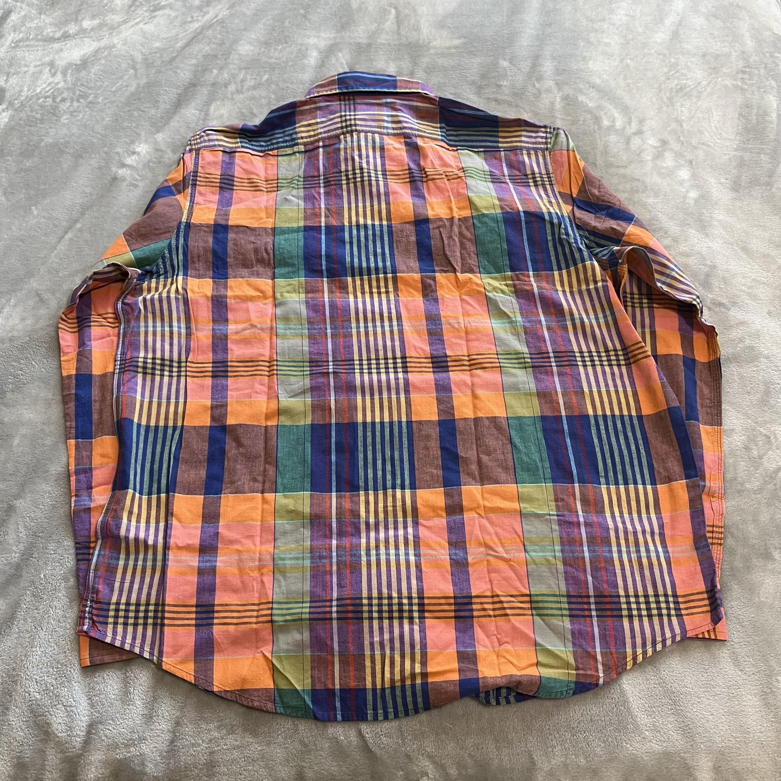 Polo Ralph Lauren Shirt Mens XL Multi Color Madras Plaid Classic Fit Long Sleeve thumbnail 3