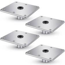 Datanly 4 Pcs 7 x 7 Inches Marine Boat Seat Pedestals and Bases silver
