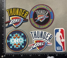 LOT SET OF 5 OKLAHOMA CITY THUNDER  IRON ON EMBROIDERED PATCH BASKETBALL