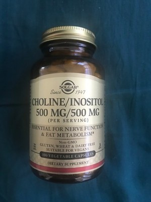 Solgar Choline Inositol 500 mg 500 mg 100 Vegetable Capsules