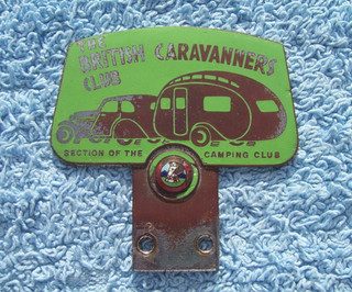VINTAGE 1950s BRITISH CARAVANNERS CLUB (GB) CAR BADGE CARAVAN CAMPING JR GAUNT