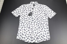 Hugo Boss Slim Fit Floral Shirt - Size S, White/Blue