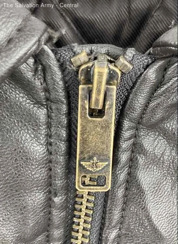 Dockers Mens Black Leather Long Sleeve Spread Collar Full-Zip Jacket Size 2XL - Image 3 of 4